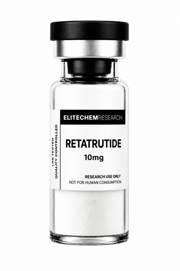 RETATRUTIDE 10MG vial, white lyophilized powder